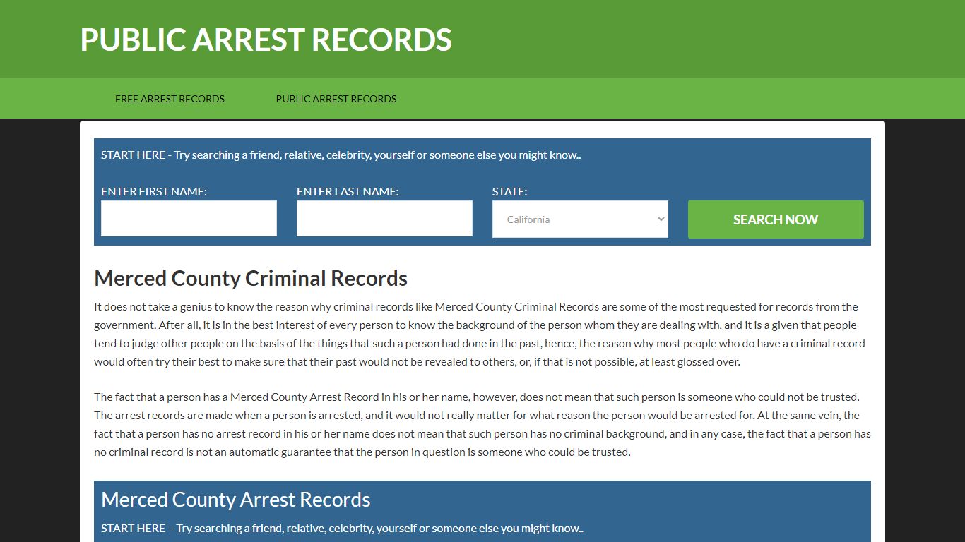 Merced County Criminal Records | Get Instant Reports On People